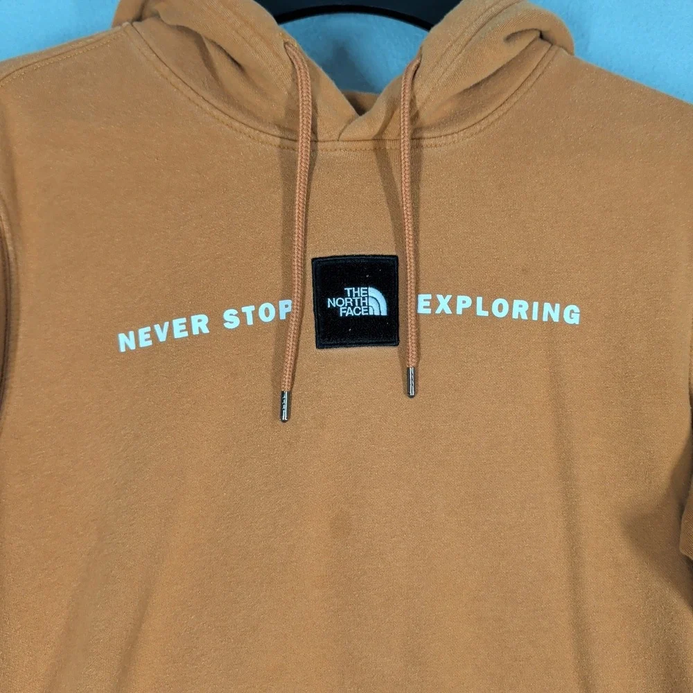 The North Face Hoodie Mens M Orange Never Stop Exploring‎ Pullover Sweatshirt